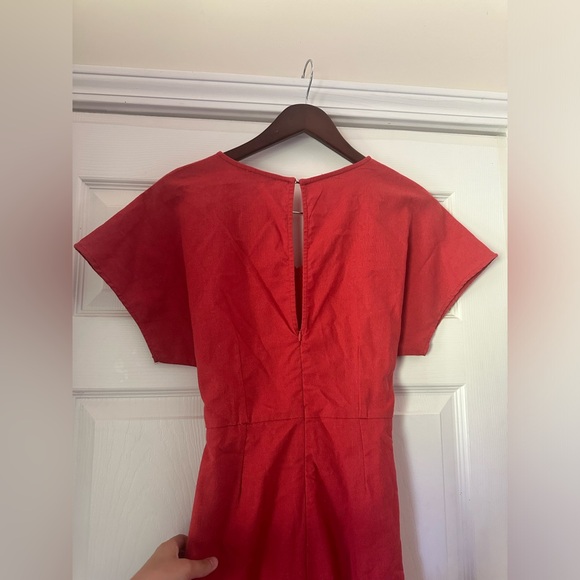 Lush Burnt Orange Wrapped Wide Leg Casual Jumpsuit Womens Small - Picture 8 of 9